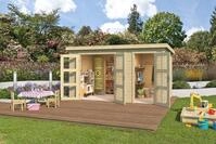 LASITA MAJA Gartenhaus Zambezi XL, BxT: 240x260 cm, (Set), Blochbohlenhaus 28mm