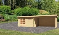 Karibu Gartenhaus, BxT: 804x333 cm, (Set), mit Anbaudach und Seiten- und...