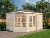 Alpholz Gartenhaus Holz 5-Eck Josephine mit Anbau, BxT: 452x312 cm, in...