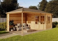Alpholz Gartenhaus Holz 5-Eck Mosel, BxT: 614x317 cm, in Impr&auml;gniert (Pinie)...