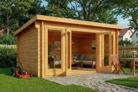 Alpholz Gartenhaus Holz Atrium F, BxT: 440x340 cm, in Impr&auml;gniert (Pinie) mit...