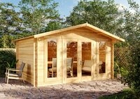 Alpholz Gartenhaus Holz Mirko Modern, BxT: 440x350 cm, in Impr&auml;gniert (Pinie) mit