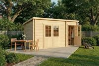 Alpholz Gartenhaus Holz Maria mit Anbau, BxT: 450x272 cm, in Naturbelassen mit...