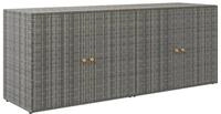 vidaXL Mehrzweckschrank vidaXL Gartenschrank Grau 198x55,5x80 cm Poly Rattan