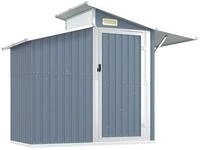 vidaXL Ger&auml;tehaus, Ger&auml;teschuppen Grau 270x130x208,5 cm Verzinkter Stahl