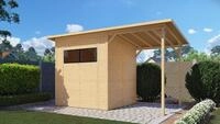 BERTILO Gartenhaus Pent Modern 3 Plus naturbelassen, BxT: 418x232 cm, mit hohen