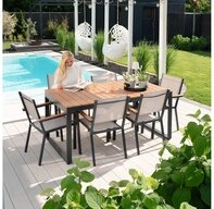 HOME DELUXE Garten-Essgruppe Garten-Sitzgruppe SIERA SEDIA, 160 x 90 x 90 x 75 cm -