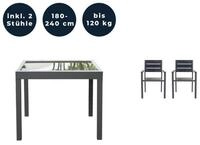 HOME DELUXE Sitzgruppe VERANO MADERA, (3-teilig, 3-tlg., 1 Gartentisch, 2