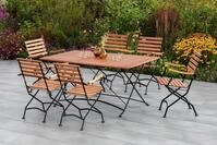 MERXX Garten-Essgruppe Schlo&szlig;garten, (5-tlg), 4 Klappsessel, Gartentisch