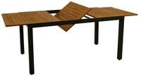 DEGAMO Gartentisch MILOS, ausziehbar 150/200x90cm, Alu anthrazit + Akazie