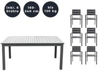 HOME DELUXE Sitzgruppe CASA MADERA, (inkl. 6 stapelbaren Gartenst&uuml;hlen, 7-tlg.,