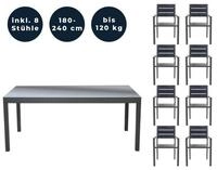 HOME DELUXE Sitzgruppe SOL MADERA, (inkl. 1 x Gartentisch & 8 x stapelbare