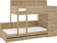 Relita Etagenbett Sina, mit 2 Schlafgelegenheiten, Kleiderschrank und Regalablagen