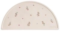 Mushie Platzset Pink Flowers, aus Silikon, Beige, Blumenmotiv, BPA-frei