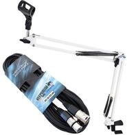 keepdrum Mikrofonst&auml;nder keepdrum NB35 WH Gelenkarm mit 6m XLR Mikrofonkabel,