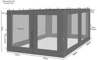 Quick Star Pavillonseitenteil 4 Seitenteile mit Netz Rankpavillon 3x3m...