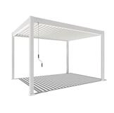 Weide Pergola Deluxe Pavillon Terrassen&uuml;berdachung Aluminium 3 x 4 M wei&szlig;,...