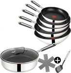 Tefal Pfannen-Set Jamie Oliver E76 Pfannenset 20,24,28cm + Wok 28cm Schmorpfanne mD