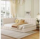 Flieks Polsterbett, Samt Daybett Tagesbett Schlafsofa 140x200cm mit Lattenrost