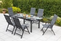 MERXX Garten-Essgruppe Taviano, (Set, Tisch, 6 Kappsessel, Aluminium mit