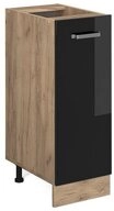 Vicco Apothekerschrank R-Line, Schwarz Hochglanz/Goldkraft Eiche, 30 cm ohne