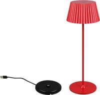 Trio LED-Akku-Tischlampe Suarez, rot, H39 cm, Metall, dimmbar Trio LED-Akku-Tischlampe Suarez, rot, H39 cm, Metall, dimmbar