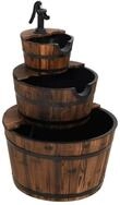 vidaXL Wasserfall Gartenbrunnen mit Pumpe 60x60x94 cm Massivholz Tanne
