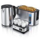 Arendo Frühstücks-Set (3-tlg), Wasserkocher 1,5l, 4-Scheiben Toaster, 6er Arendo Frühstücks-Set (3-tlg), Wasserkocher 1,5l, 4-Scheiben Toaster, 6er