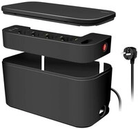 LogiLink Kabelbox LPS281U mit 5-fach-Steckdosenleiste, 3x USB, 285 x 145 x 13...