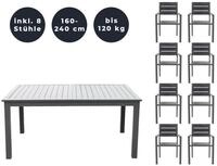 HOME DELUXE Sitzgruppe CASA MADERA, (inkl. 8 stapelbaren Gartenst&uuml;hlen, 9-tlg.,