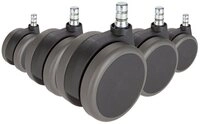 hjh OFFICE Stuhlrolle Stuhlrollen 5X Rolo No-Noise 11Mm/75Mm, (5er Pack),