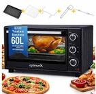 optimumX Minibackofen, 60 Liter XXL mit Umluft, 2200W, 5 Kochfunktionen, 60 min,