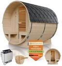 Artsauna Fasssauna Spitzbergen 220 mit zwei B&auml;nken, BxTxH: 185 x 220 x 190 cm, f&uuml;r