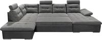 ED EXCITING DESIGN Wohnlandschaft Jakarta U-Form mit Bettfunktion, Bettkasten,