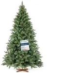 Fairytrees K&uuml;nstlicher Weihnachtsbaum FT29, Nordmanntanne Premium, mit braunem Stamm