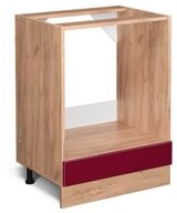 Vicco Herdumbauschrank R-Line, Rot Hochglanz/Goldkraft Eiche, 60 cm ohne