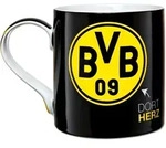 BVB MERCHANDISING Tasse Dortmund Tasse, Steingut gelb|schwarz