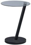 M2 Kollektion Beistelltisch ONDA, Schwarz, Klarglas, Metallgestell, B 40 cm x T...
