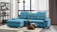 WERK2 Ecksofa Carmen 264 x 170 cm modern und bequem, Struktur weich, L-Form,