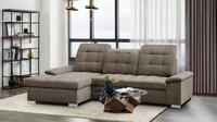 WERK2 Ecksofa Carmen 264 x 170 cm modern und bequem, Struktur weich, L-Form,