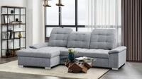WERK2 Ecksofa Carmen 264 x 170 cm modern und bequem, Struktur weich, L-Form,