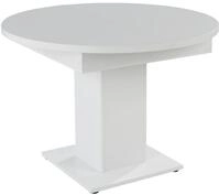 M&auml;usbacher Esstisch JONES, Ausziehbar, &Oslash; 104 cm, Wei&szlig; matt, f&uuml;r bis zu 6