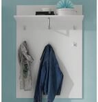 Garderobenpaneel SPICE, Wei&szlig; Hochglanz, B 80 cm, T 30 cm, mit Hutablage,
