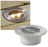 STAR TRADING Bodenleuchte Solar Boden-Spotlight DECKLIGHT rund, LED warmwei&szlig;