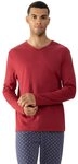 Mey Pyjamaoberteil Mey Herren Langarm-T-Shirt Serie Solid Night Uni (1-tlg)