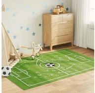 vidaXL Teppich, Kinderteppich Gr&uuml;n 160x230 cm Fu&szlig;ballfeld Waschbar Rutschfest