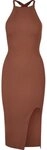 URBAN CLASSICS A-Linien-Kleid Urban Classics Damen Ladies Midi Rib Knit Crossed...