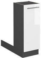 Vicco Unterschrank Fame-Line, Wei&szlig; Hochglanz/Anthrazit, 30 cm ohne...