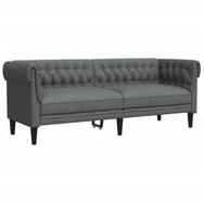 vidaXL Chesterfield-Sofa, Chesterfield-Sofa 3-Sitzer Dunkelgrau Stoff