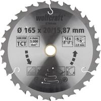 Wolfcraft Kreiss&auml;geblatt Wolfcraft Kreiss&auml;geblatt &Oslash; 165 mm Bohrung &Oslash; 20 mm